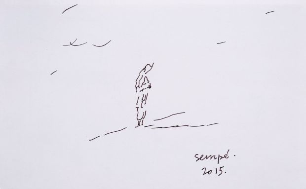 Jean-Jacques Sempé... | Jean-Jacques SEMPÉ (1932-2022) Personnage Dessin Encre... | misc / divers