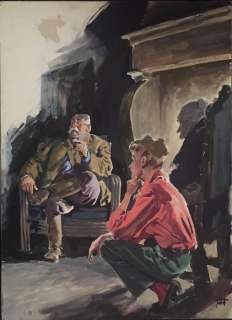 Giorgio Tabet - "La stanza delle lampade" Illustrazione Originale (Master Of Drawing) - Page volante - (1963) | Catawiki