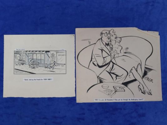 TWO COMICS, ONE BY MIDDY (PETER HARRIGAN) TITLED "THE HOLIDAYS" THE OTHER BY MICK GREGOR "I’LL BE YOUR HONEY BUN" | misc / divers