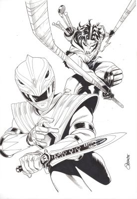 Mighty Morphin Power Rangers vs Teenage Mutant Ninja Turtles III cover by Alessio Zonno | DiTullio Art Collective