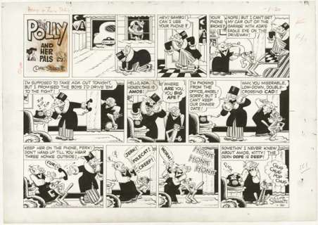90: Sterrett Polly and Her Pals 1957 original comic art | Russ Cochran