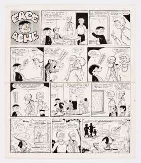 Faceache original artwork drawn by Ken Reid for Buster 14 March 1987, comic… | Comic Book Auctions ltd