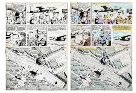 Hubinon | Buck Danny, planche n°8 Ã  l’encre de Chine de … | Banque Dessinée