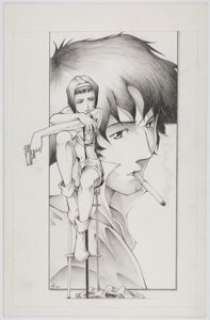 Brian Valeza - Cowboy Bebop Illustration Original Art (2004). Spike and Faye from the hit anime series are - | Heritage