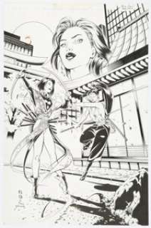 Rick Mays - Rai and Mother God Pin-Up Original Art (Valiant, c. 1995)....
