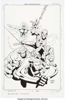 Randy Green And Rick Ketcham | Marvel Age Spider-Man Team-Up #1 Cover Fantastic Four Original Art (Marvel, 2004).... | Heritage