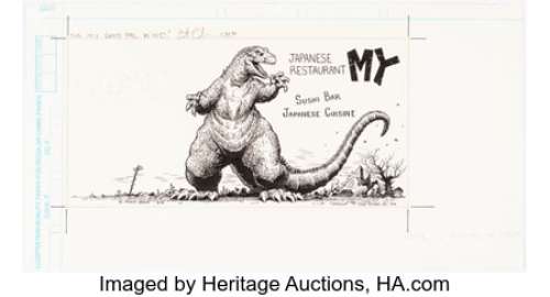 Adams, Arthur | Arthur Adams - Godzilla Sushi Illustration Original Art (1990).... | Heritage
