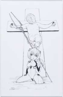 Artist, Unknown - Camilla d‘Errico - Rei Ayanami and Lilith Illustration Original Art (undated)....