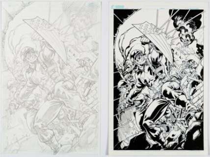 Unidentified Alternative Art Comic Artist - Robert Atkins - Captain America Specialty Illustration Original Art Group of 2 (c. 2007).... (Total: 2 Original Art)