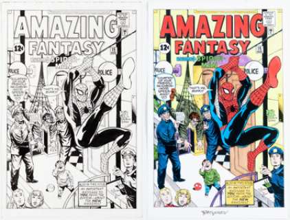 Jarvinen, Kirk - Kirk Jarvinen Amazing Fantasy #15 "One Minute Later" Cover Original Art (c. 2000s)....