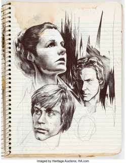 Martin, Cynthia - Cynthia Martin Star Wars Notebook with Sketch Original Art (c.1980s)....