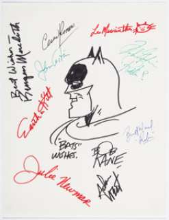 Kane, Bob | Bob Kane - Batman 1966 Cast Signed Sketch Original Art (undated).... | Heritage