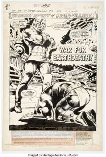 Marcos, Pablo - Pablo Marcos and Vince Colletta Secret Society of Super-Villains #3 Splash Page 1 Original Art (DC, 1976)....