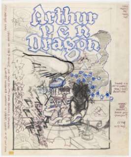 Griffin, Rick | Rick Griffin Arthur Pen Dragon Preliminary Original Art (undated).... | Heritage
