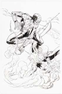 Bagley, Mark - Mark Bagley and Scott Hanna - Spider-Man/Mysterio Illustration Original Art (c.2019)....