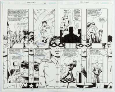 Stephens, Jay | Jay Stephens and Mike Allred Teen Titans Lost Annual #1 Story Pages 46 & 47 Original Art (DC, 2008).... (Total: 2 Original Art) | Heritage
