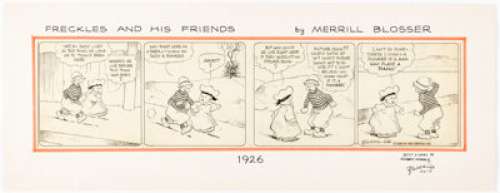 Blosser, Merrill - Merrill Blosser Freckles and His Friends Daily Comic Strip Original Art dated 1-25-26 (NEA Service, 1926). ...