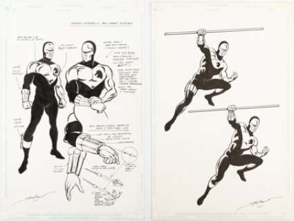 Erwin, Steve - Steve Erwin Checkmate Knight Model Sheet Illustrations Original Art Group of 2 (DC, c. 1990).... (Total: 2 Original Art)