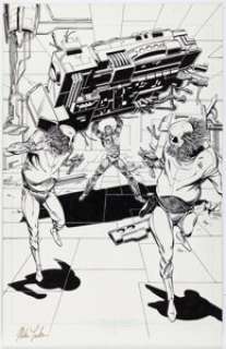 Leeke, Mike | Mike Leeke and Tom Ryder X-O Manowar #5 Splash Page 1 Original Art (Valiant, 1992).... | Heritage