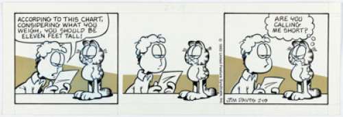 Davis, Jim | Jim Davis Garfield Daily Comic Strip Original Art dated 2-19-93 (United Feature Syndicate, 1993).... | Heritage