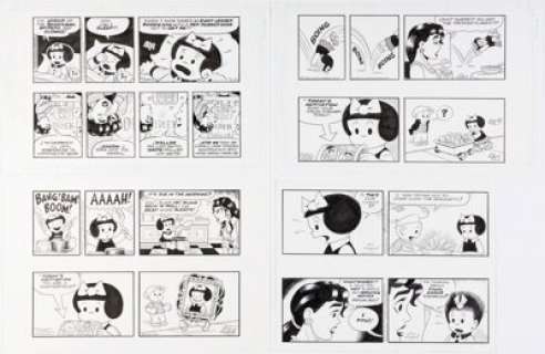 Gilchrist, Guy - Guy Gilchrist Nancy Daily Comic Strip Original Art Group of 7 Double-Strip Sheets (Universal, 2015-2017).... (Total: 7 Original Art)