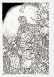 Juan José Ryp Warren Ellis‘ Wolfskin #2 Cover Original Art (Avatar Press, 2006).