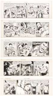 Joe Certa and John Belfi Straight Arrow Daily Comic Strip Original Art Group of 5 (Bell Syndicate, 1951). (Total: 5 Original Art)