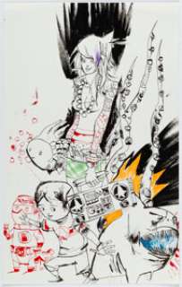 Jim Mahfood - Girl with Boombox Illustration Original Art (2010).