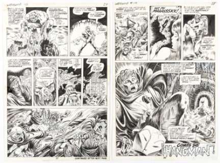 Tom Sutton Werewolf by Night #10 Story Pages 18 and 19 Original Art (Marvel, 1973). (Total: 2 Original Art) | Heritage