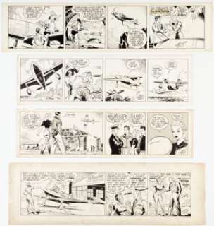 Russell Keaton Flyin’ Jenny Daily Comic Strip Original Art Group of 4 (Bell Syndicate, 1942). (Total: 4 Original Art) | Heritage