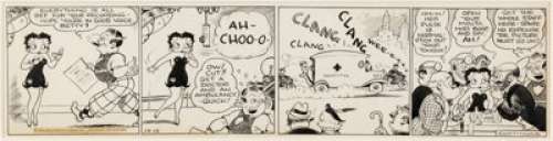 Bud Counihan Betty Boop Daily Comic Strip Original Art dated 10-15-34 (King Features, 1934). | Heritage
