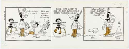 Gordon Bess Redeye Daily Comic Strip Original Art dated 10-1-73 (King Features Syndicate, 1973).