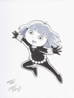 Dave Aikins - Dora the Explorer as Black Widow Illustration Original Art (2008).