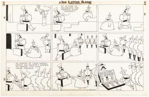 Otto Soglow The Little King Sunday Comic Strip Original Art dated 12-20-42 (King Features, 1968). | Heritage