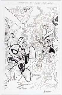 Alex Saviuk Peter Porker The Spectacular Spider-Ham #5 (Legacy #25) Retailer Incentive Variant Cover Original Art (Marvel, 2020). | Heritage