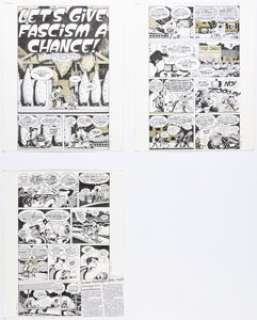 Peter Bagge Hate #11 Complete 3-Page Story "Let’s Give Fascism a Chance!" Original Art (Fantagraphics, 1992). (Total: 3 Original Art) | Heritage