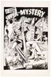 Rudy Palais Super-Mystery Comics #v6#3 Cover Re-Creation Original Art (c. 1990s). | Heritage