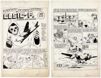 Bob Powell All-New Short Story Comics #3 "Destiny Flight of the Elsie-F" Near Complete Story Original Art Group of 6 (Harvey, 1943). (Total: 6 Original Art) | Heritage