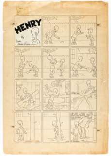 Carl Anderson Henry Sunday Comic Strip Original Art dated 8-25-35 (King Features Syndicate, 1935).