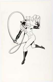 Carmine Infantino and Mike DeCarlo Batman: The Animated Series Catwoman Toy Packaging Illustration Original Art (DC/Kenner, 1992). | Heritage