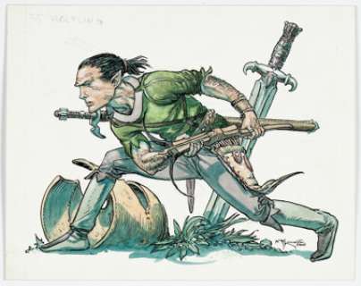 Michael Kaluta Dungeons & Dragons: Monster Manual 3E Halfling Illustration Original Art (Wizards of the Coast, 2000).