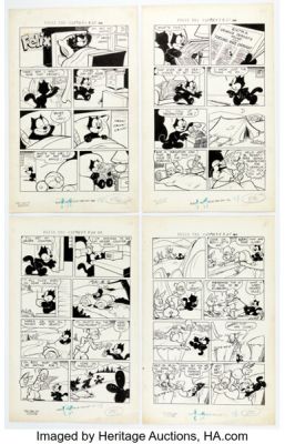 Joe Oriolo Felix the Cat #48 Complete 8-Page Story Original Art (Toby, 1953). (Total: 8 Original Art)