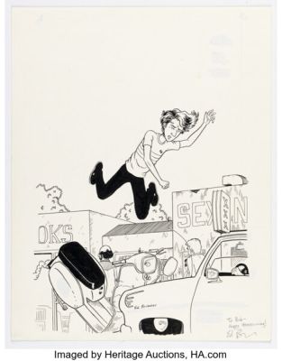 Ed Brubaker Lowlife Unpublished Cover Original Art (c.1991).