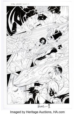 Keith Champagne [Ray-Anthony Height printed blue line] Wakanda Forever: X-Men #1 Story Page 18 Original Art (Marvel, 2018). | Heritage