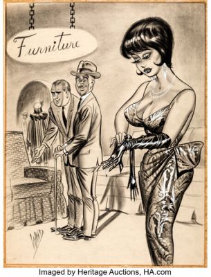 Bill Ward Laugh Riot August-1962 Single Panel Gag Cartoon Illustration Original Art (Humorama, 1962). | Heritage
