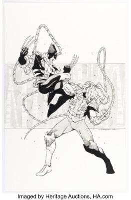 Brent Peeples - Wolverine vs. Omega Red Illustration Original Art (2018).