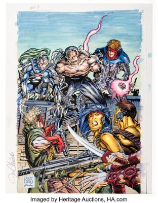 Joe Chiodo Wetworks #8 "Wildstorm Rising" WildC.A.T.S Production Color Guide (Image/Wildstorm, 1995). | Heritage