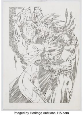 Paco Diaz Dangerous Curves Volume One: Women of Action Pin-Up Illustration Original Art (SQP, 2008).