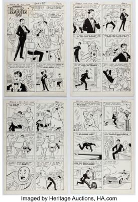 Al Hartley Reggie and Me #24 Complete 8-Page Story "Tuxedo Function" Original Art (Archie, 1967). (Total: 8 Items) | Heritage
