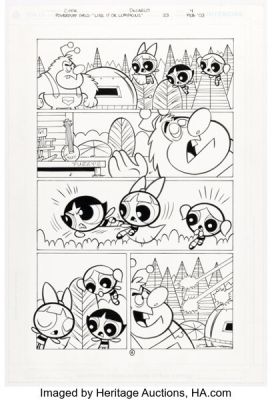 Christopher Cook and Mike DeCarlo The Powerpuff Girls #33 "Like It or Lumpkins" Story Page 4 Original Art (DC, 2003). | Heritage